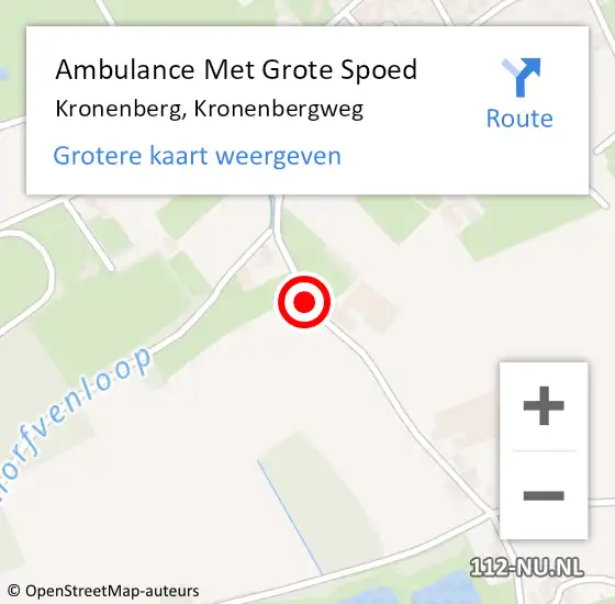 Locatie op kaart van de 112 melding: Ambulance Met Grote Spoed Naar Kronenberg, Kronenbergweg op 26 oktober 2014 10:12