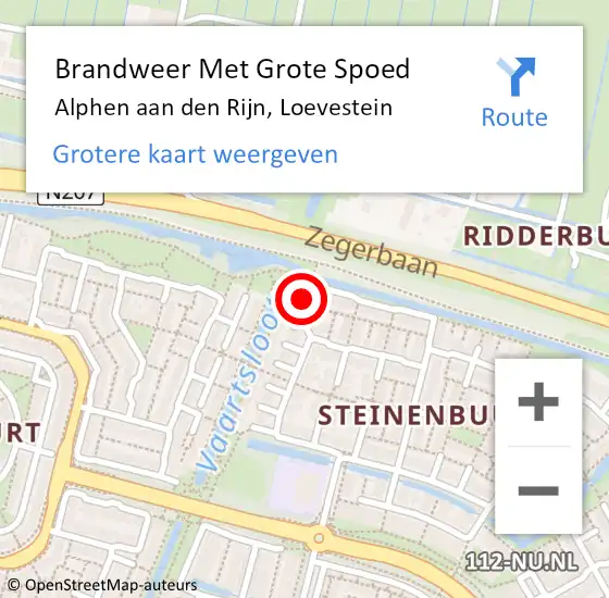 Locatie op kaart van de 112 melding: Brandweer Met Grote Spoed Naar Alphen aan den Rijn, Loevestein op 8 november 2024 20:29