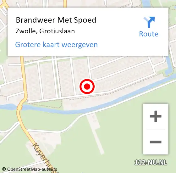 Locatie op kaart van de 112 melding: Brandweer Met Spoed Naar Zwolle, Grotiuslaan op 8 november 2024 20:39