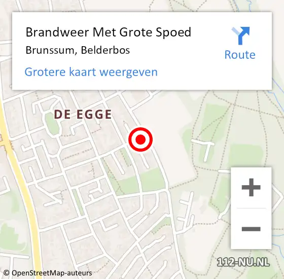 Locatie op kaart van de 112 melding: Brandweer Met Grote Spoed Naar Brunssum, Belderbos op 8 november 2024 20:51