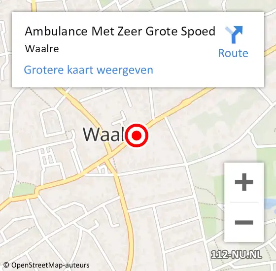 Locatie op kaart van de 112 melding: Ambulance Met Zeer Grote Spoed Naar Waalre op 8 november 2024 21:58