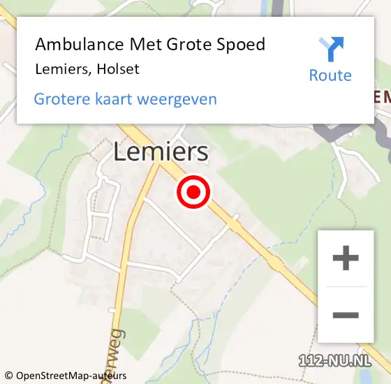 Locatie op kaart van de 112 melding: Ambulance Met Grote Spoed Naar Lemiers, Holset op 26 oktober 2014 10:22