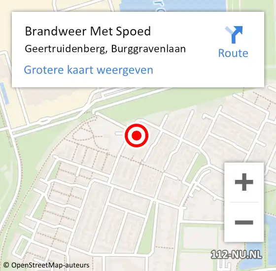 Locatie op kaart van de 112 melding: Brandweer Met Spoed Naar Geertruidenberg, Burggravenlaan op 8 november 2024 22:30