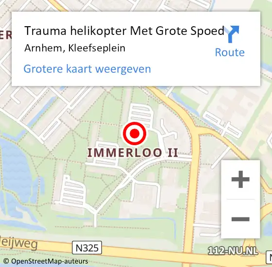 Locatie op kaart van de 112 melding: Trauma helikopter Met Grote Spoed Naar Arnhem, Kleefseplein op 8 november 2024 22:40