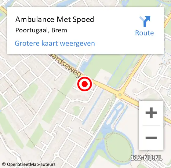 Locatie op kaart van de 112 melding: Ambulance Met Spoed Naar Poortugaal, Brem op 8 november 2024 22:49