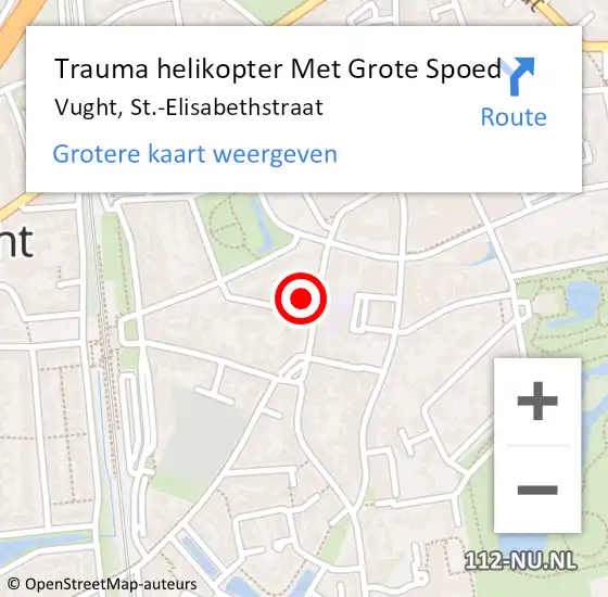 Locatie op kaart van de 112 melding: Trauma helikopter Met Grote Spoed Naar Vught, St.-Elisabethstraat op 8 november 2024 22:59