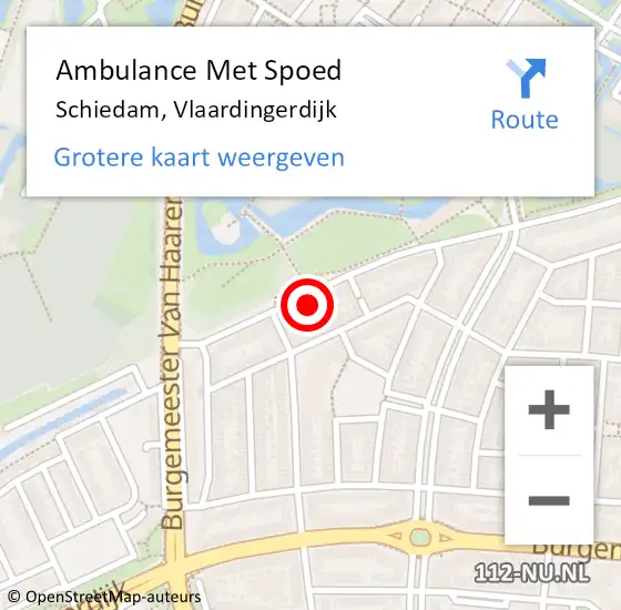 Locatie op kaart van de 112 melding: Ambulance Met Spoed Naar Schiedam, Vlaardingerdijk op 9 november 2024 01:06