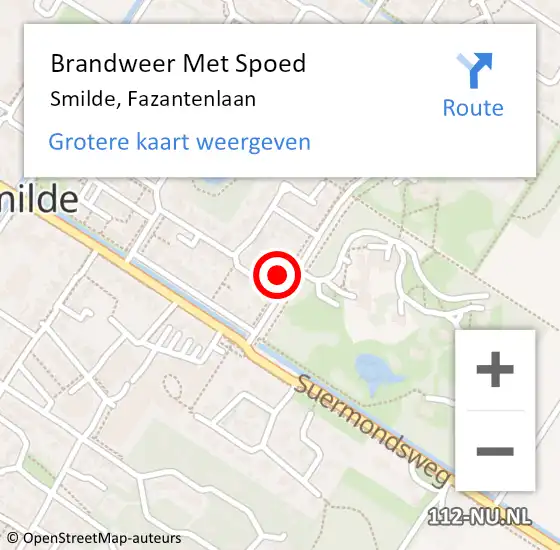 Locatie op kaart van de 112 melding: Brandweer Met Spoed Naar Smilde, Fazantenlaan op 9 november 2024 01:25