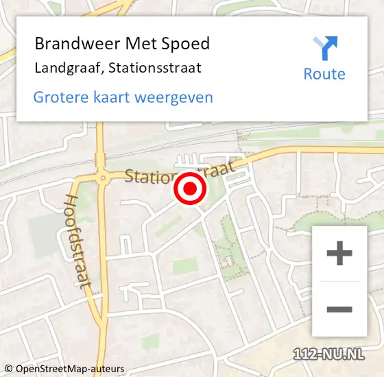 Locatie op kaart van de 112 melding: Brandweer Met Spoed Naar Landgraaf, Stationsstraat op 9 november 2024 01:38