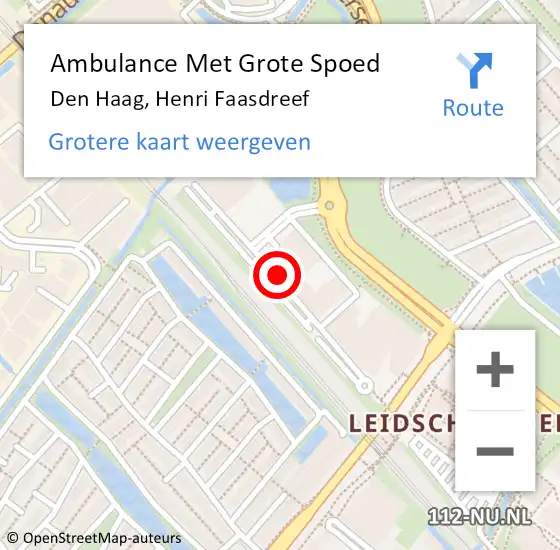 Locatie op kaart van de 112 melding: Ambulance Met Grote Spoed Naar Den Haag, Henri Faasdreef op 9 november 2024 02:21