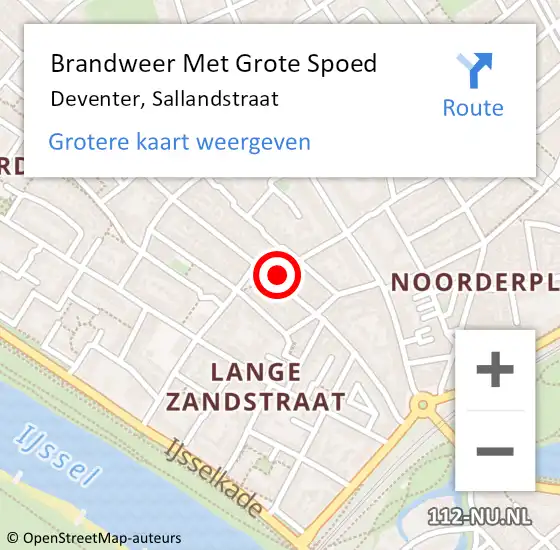 Locatie op kaart van de 112 melding: Brandweer Met Grote Spoed Naar Deventer, Sallandstraat op 9 november 2024 02:35