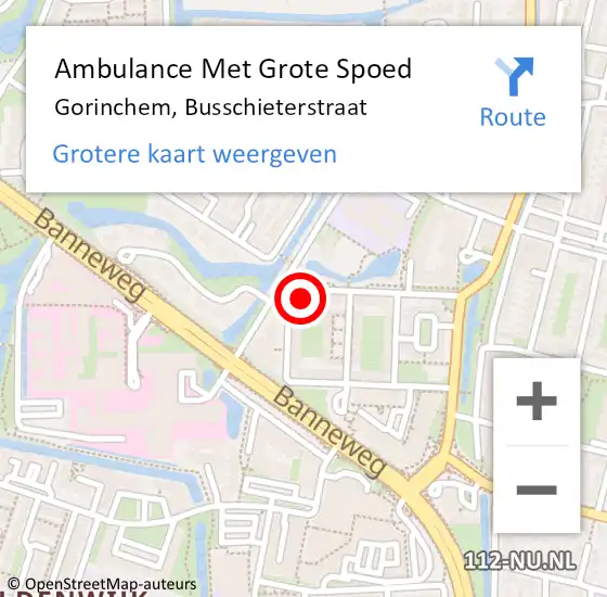 Locatie op kaart van de 112 melding: Ambulance Met Grote Spoed Naar Gorinchem, Busschieterstraat op 9 november 2024 03:07