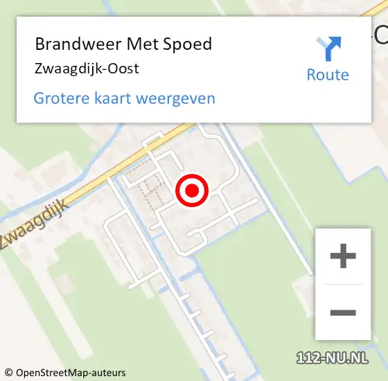 Locatie op kaart van de 112 melding: Brandweer Met Spoed Naar Zwaagdijk-Oost op 9 november 2024 03:15