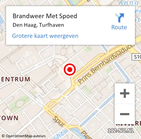 Locatie op kaart van de 112 melding: Brandweer Met Spoed Naar Den Haag, Turfhaven op 9 november 2024 06:40