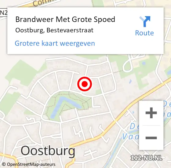 Locatie op kaart van de 112 melding: Brandweer Met Grote Spoed Naar Oostburg, Bestevaerstraat op 9 november 2024 08:06