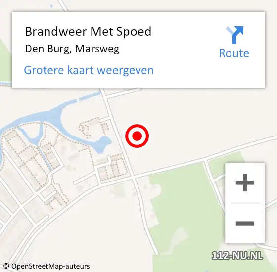 Locatie op kaart van de 112 melding: Brandweer Met Spoed Naar Den Burg, Marsweg op 9 november 2024 08:56