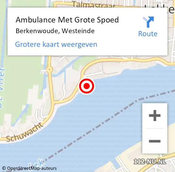 Locatie op kaart van de 112 melding: Ambulance Met Grote Spoed Naar Berkenwoude, Westeinde op 9 november 2024 09:27