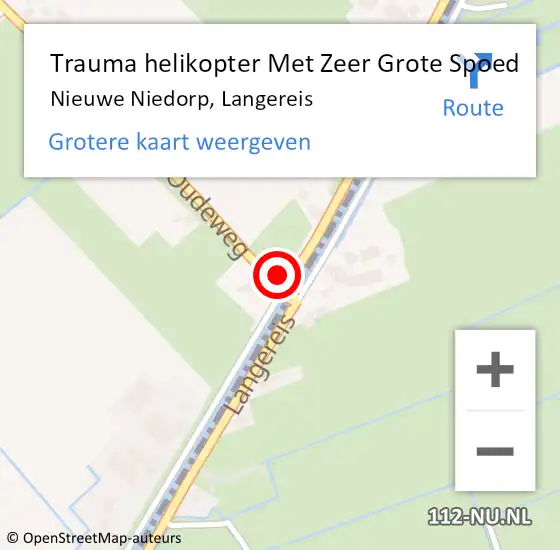 Locatie op kaart van de 112 melding: Trauma helikopter Met Zeer Grote Spoed Naar Nieuwe Niedorp, Langereis op 9 november 2024 09:32