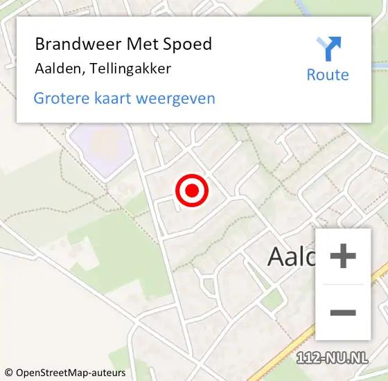 Locatie op kaart van de 112 melding: Brandweer Met Spoed Naar Aalden, Tellingakker op 26 oktober 2014 11:08