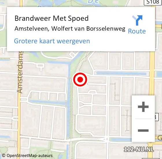 Locatie op kaart van de 112 melding: Brandweer Met Spoed Naar Amstelveen, Wolfert van Borsselenweg op 9 november 2024 10:23