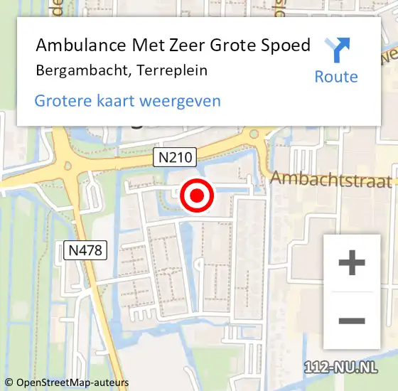 Locatie op kaart van de 112 melding: Ambulance Met Zeer Grote Spoed Naar Bergambacht, Terreplein op 9 november 2024 11:09