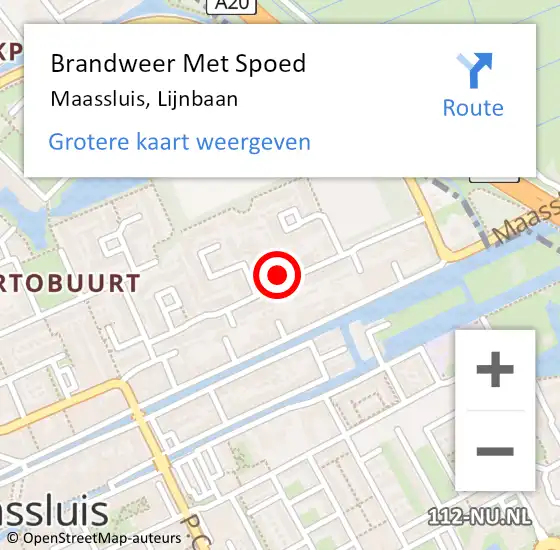 Locatie op kaart van de 112 melding: Brandweer Met Spoed Naar Maassluis, Lijnbaan op 9 november 2024 12:03