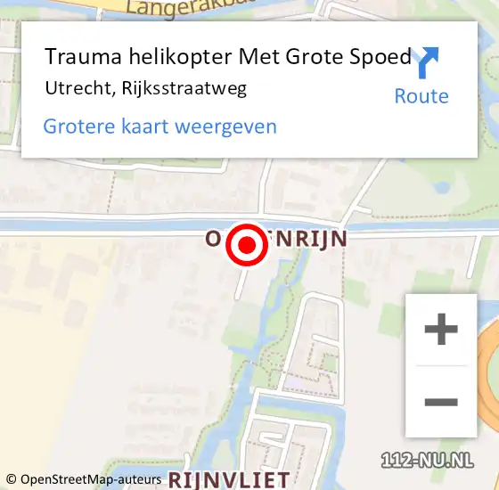 Locatie op kaart van de 112 melding: Trauma helikopter Met Grote Spoed Naar Utrecht, Rijksstraatweg op 9 november 2024 12:08