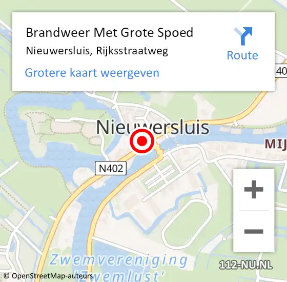 Locatie op kaart van de 112 melding: Brandweer Met Grote Spoed Naar Nieuwersluis, Rijksstraatweg op 9 november 2024 12:26