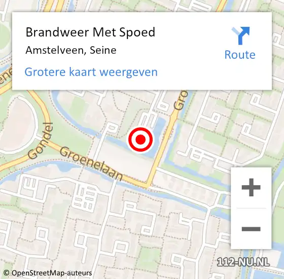 Locatie op kaart van de 112 melding: Brandweer Met Spoed Naar Amstelveen, Seine op 9 november 2024 12:29