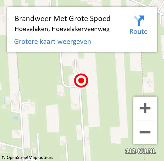 Locatie op kaart van de 112 melding: Brandweer Met Grote Spoed Naar Hoevelaken, Hoevelakerveenweg op 9 november 2024 13:03