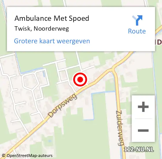 Locatie op kaart van de 112 melding: Ambulance Met Spoed Naar Twisk, Noorderweg op 9 november 2024 13:28