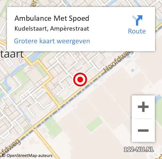 Locatie op kaart van de 112 melding: Ambulance Met Spoed Naar Kudelstaart, Ampèrestraat op 9 november 2024 14:04