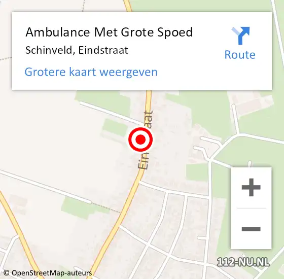 Locatie op kaart van de 112 melding: Ambulance Met Grote Spoed Naar Schinveld, Eindstraat op 26 oktober 2014 11:38