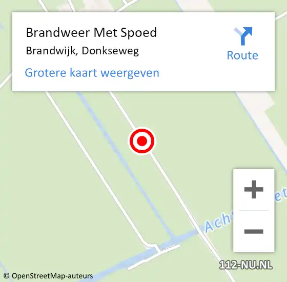 Locatie op kaart van de 112 melding: Brandweer Met Spoed Naar Brandwijk, Donkseweg op 26 oktober 2014 11:42