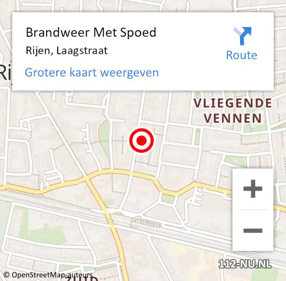 Locatie op kaart van de 112 melding: Brandweer Met Spoed Naar Rijen, Laagstraat op 9 november 2024 16:05