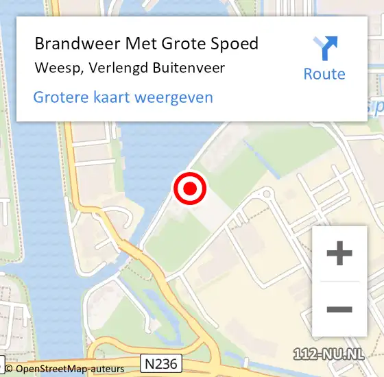 Locatie op kaart van de 112 melding: Brandweer Met Grote Spoed Naar Weesp, Verlengd Buitenveer op 9 november 2024 17:26