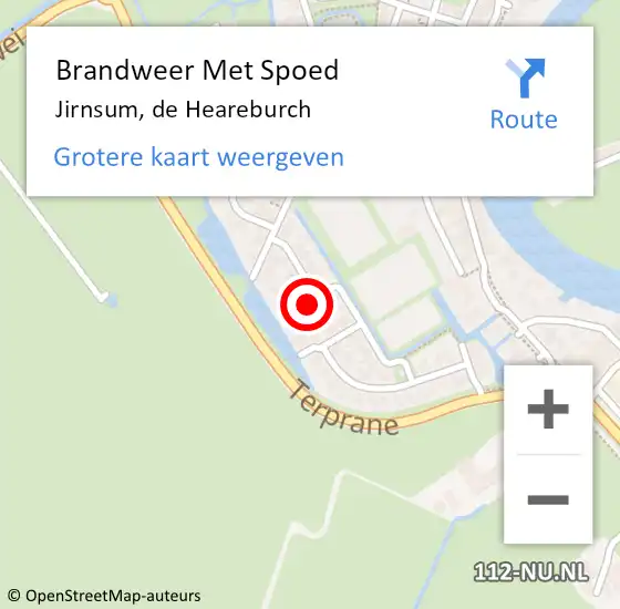 Locatie op kaart van de 112 melding: Brandweer Met Spoed Naar Jirnsum, de Heareburch op 9 november 2024 18:16