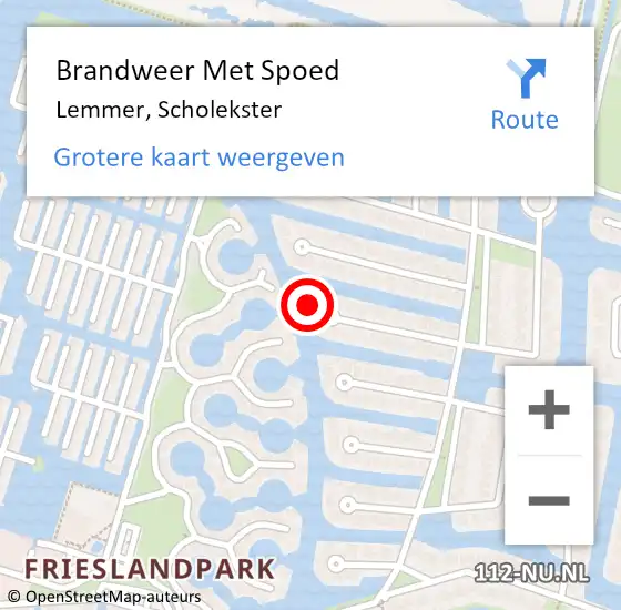 Locatie op kaart van de 112 melding: Brandweer Met Spoed Naar Lemmer, Scholekster op 9 november 2024 18:22