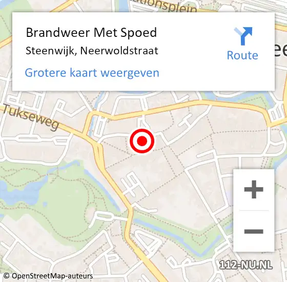 Locatie op kaart van de 112 melding: Brandweer Met Spoed Naar Steenwijk, Neerwoldstraat op 9 november 2024 18:30