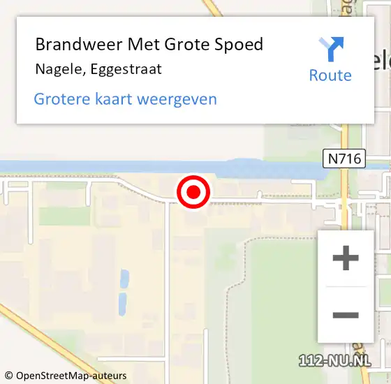 Locatie op kaart van de 112 melding: Brandweer Met Grote Spoed Naar Nagele, Eggestraat op 9 november 2024 18:44