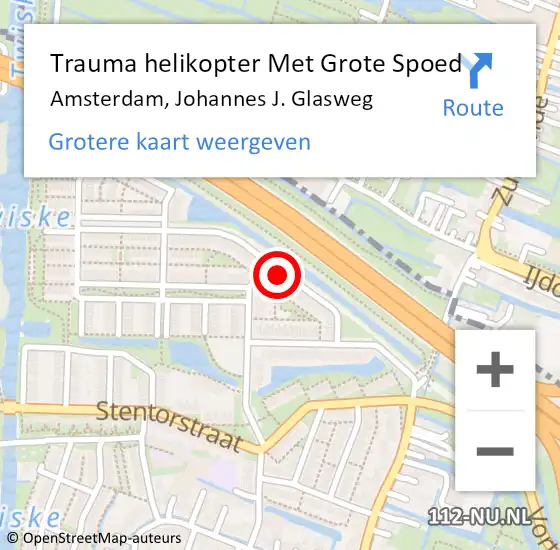 Locatie op kaart van de 112 melding: Trauma helikopter Met Grote Spoed Naar Amsterdam, Johannes J. Glasweg op 9 november 2024 18:47