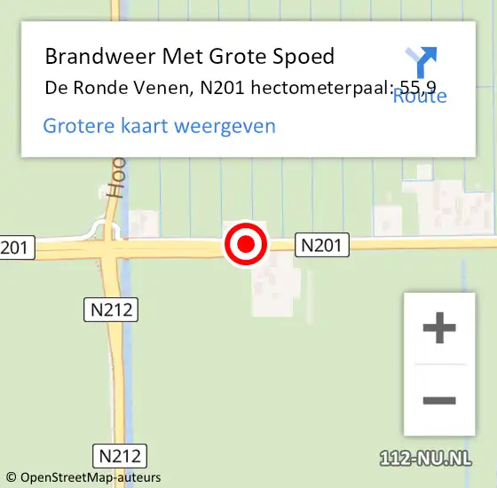 Locatie op kaart van de 112 melding: Brandweer Met Grote Spoed Naar De Ronde Venen, N201 hectometerpaal: 55,9 op 9 november 2024 18:57