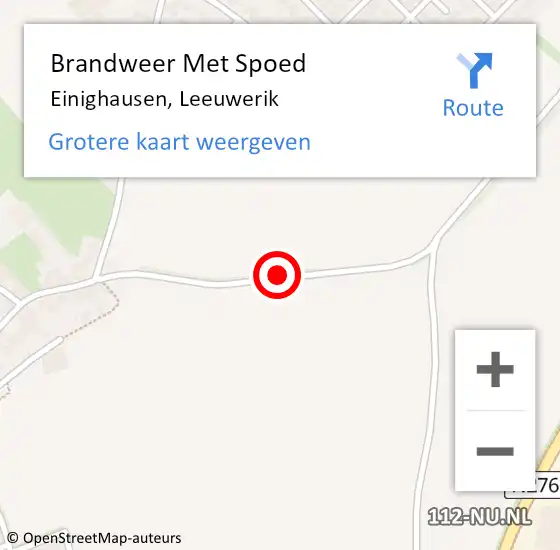 Locatie op kaart van de 112 melding: Brandweer Met Spoed Naar Einighausen, Leeuwerik op 9 november 2024 19:14