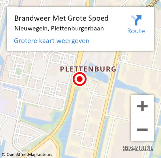 Locatie op kaart van de 112 melding: Brandweer Met Grote Spoed Naar Nieuwegein, Plettenburgerbaan op 9 november 2024 19:17