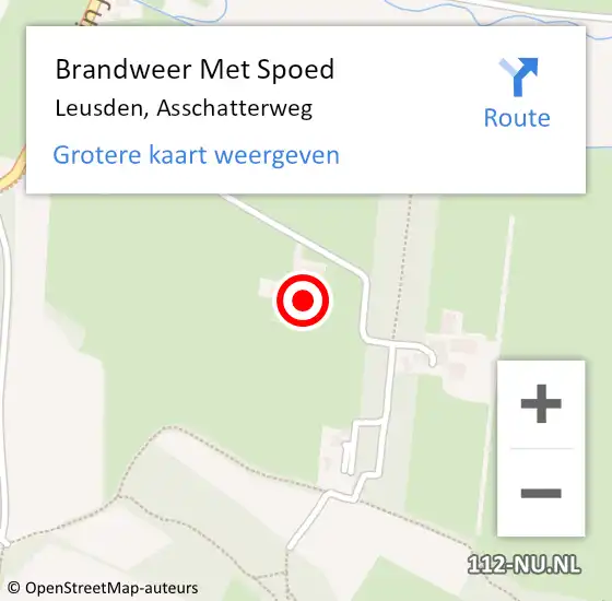 Locatie op kaart van de 112 melding: Brandweer Met Spoed Naar Leusden, Asschatterweg op 9 november 2024 19:21