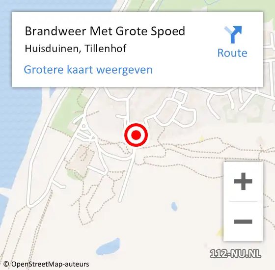 Locatie op kaart van de 112 melding: Brandweer Met Grote Spoed Naar Huisduinen, Tillenhof op 9 november 2024 19:32