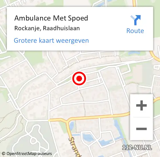 Locatie op kaart van de 112 melding: Ambulance Met Spoed Naar Rockanje, Raadhuislaan op 9 november 2024 19:50