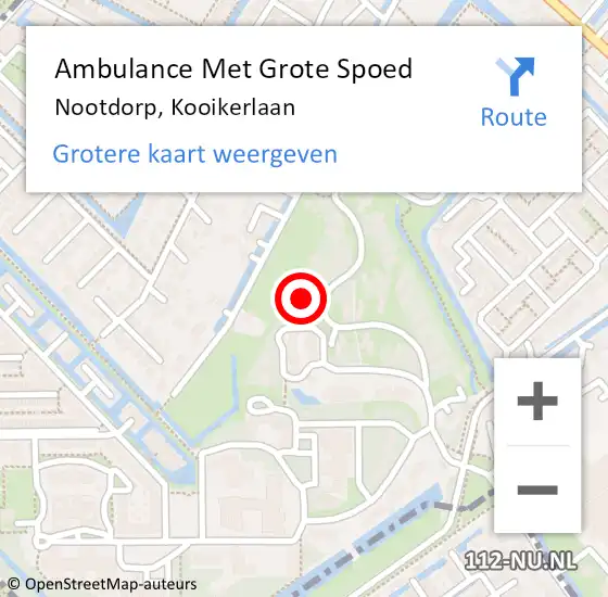 Locatie op kaart van de 112 melding: Ambulance Met Grote Spoed Naar Nootdorp, Kooikerlaan op 9 november 2024 20:10