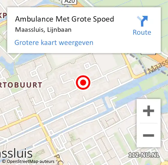 Locatie op kaart van de 112 melding: Ambulance Met Grote Spoed Naar Maassluis, Lijnbaan op 9 november 2024 20:38