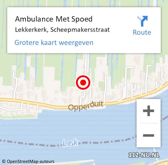 Locatie op kaart van de 112 melding: Ambulance Met Spoed Naar Lekkerkerk, Scheepmakersstraat op 9 november 2024 20:43